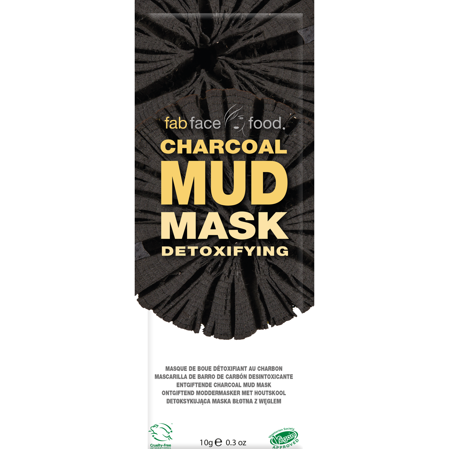 Fab Face Food Charcoal Mud Mask - Black Image