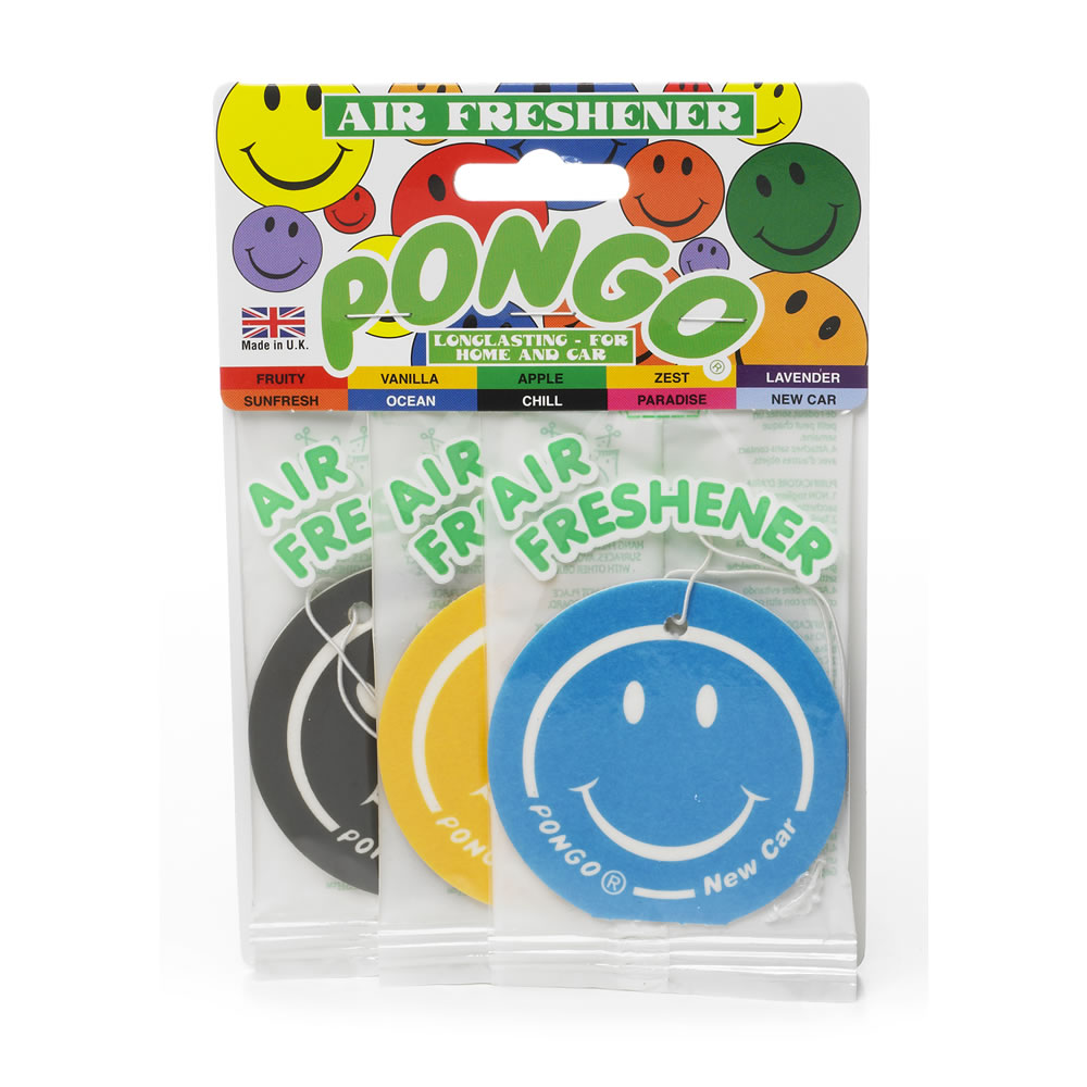 Pongo Smiley Air Freshener Set of 3 Wilko