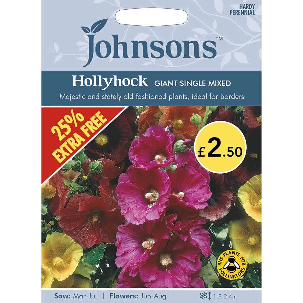 Johnsons  Hollyhock Seeds Image 1