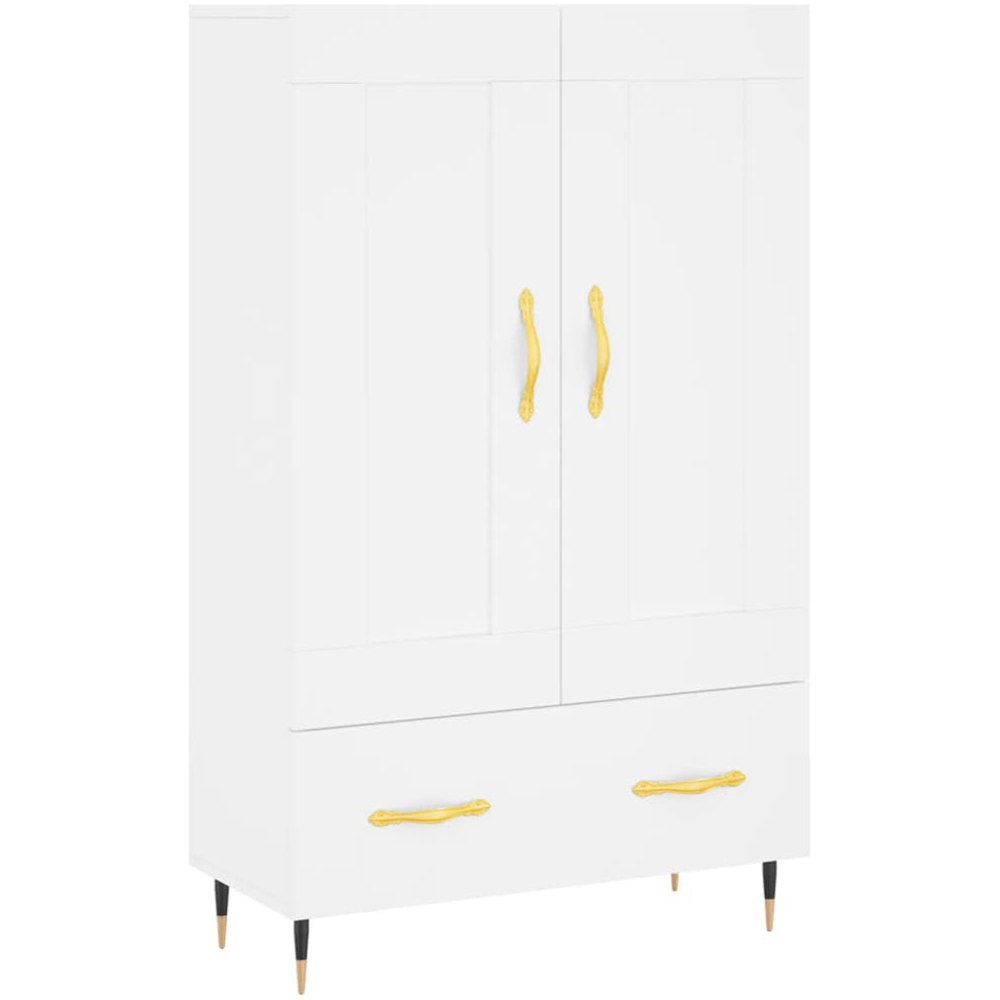 vidaXL 2 Door Single Drawer White Highboard with Gold Handles Image 2