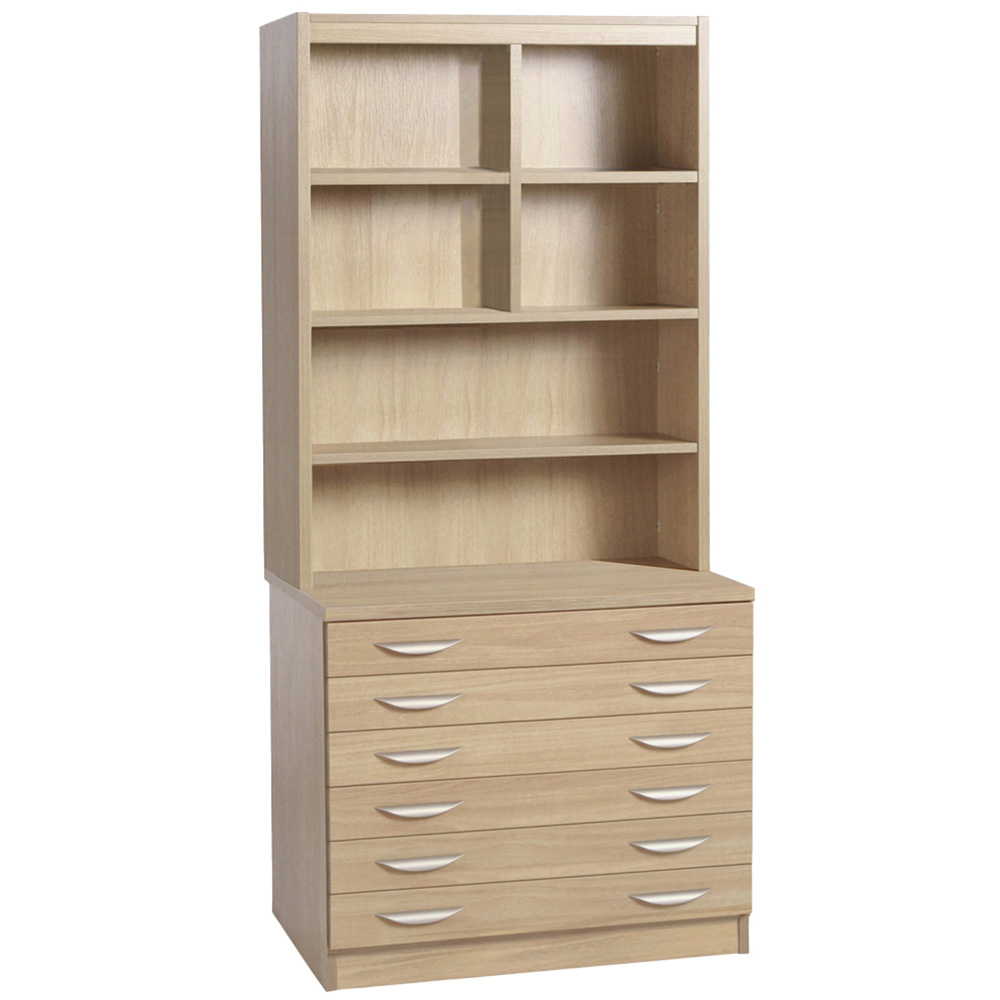 R White Cabinets 6 Drawer 6 Shelf Brown A2 Plan Chest of Drawers with Hutch Image 2