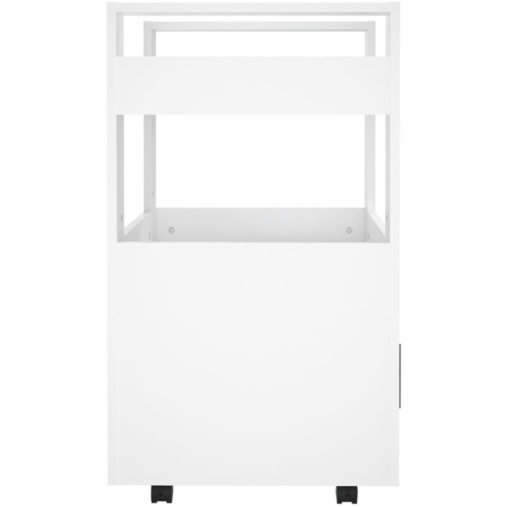 vidaXL Single Door 2 Shelf White Kitchen Trolley Image 3