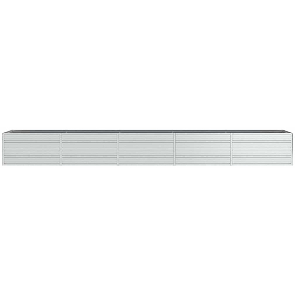 vidaXL Silver Galvanised Steel Raised Garden Bed 400 x 80 x 45cm Image 3