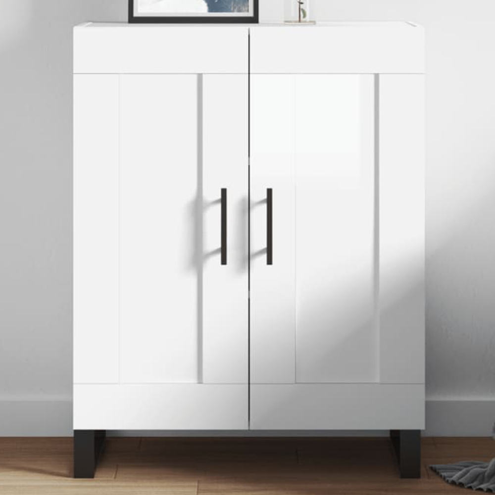 vidaXL 2 Door High Gloss White Sideboard Image 1