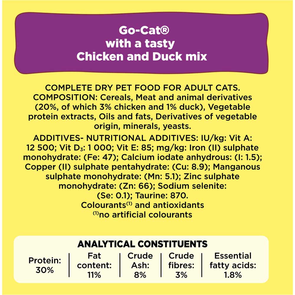 Go-Cat Adult Dry Cat Food Chicken and Duck 2kg Image 5