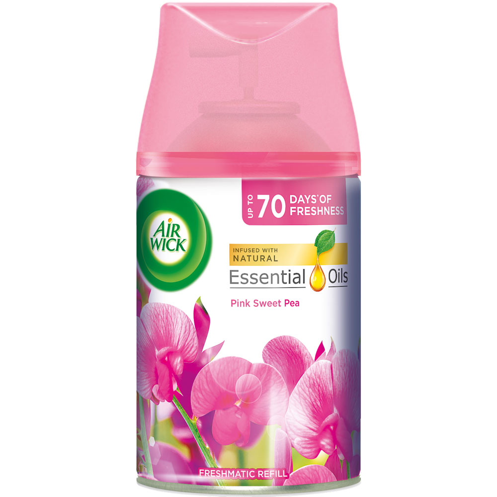 Air Wick Pink Sweet Pea Freshmatic Autospray Air Freshener Refill 250ml Image