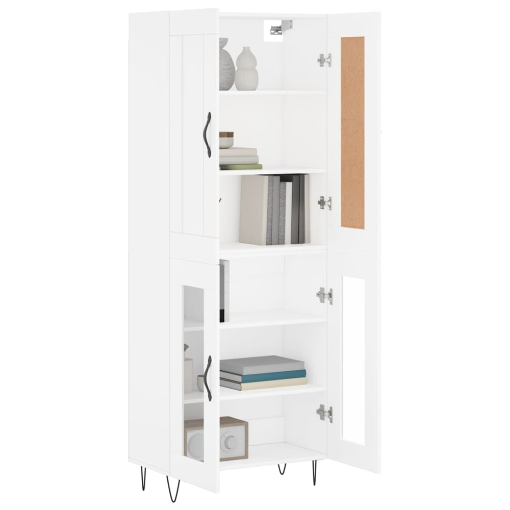 vidaXL 4 Door White Highboard Image 3