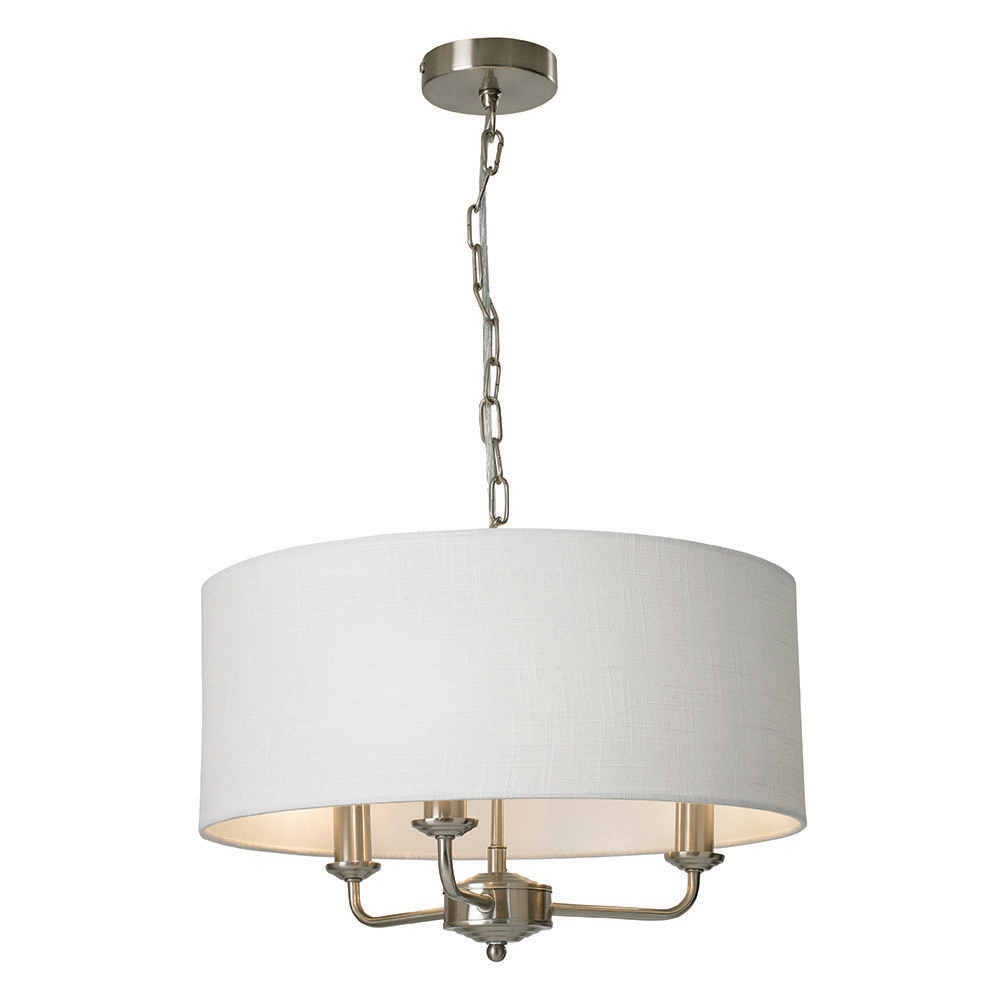 The Lighting and Interiors Satin Nickel Grantham 3 Lamp Holders Ceiling Light Image 1