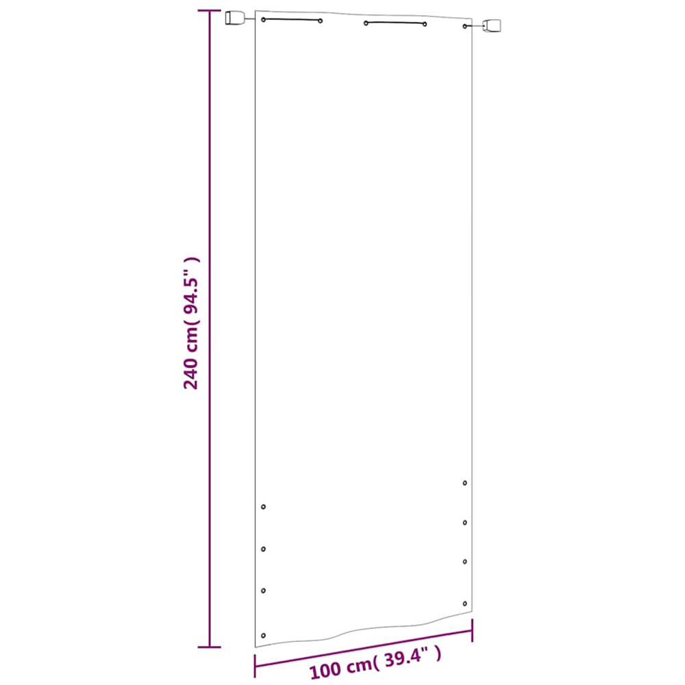 vidaXL 100 x 240cm Green Oxford Fabric Balcony Privacy Screen Image 6
