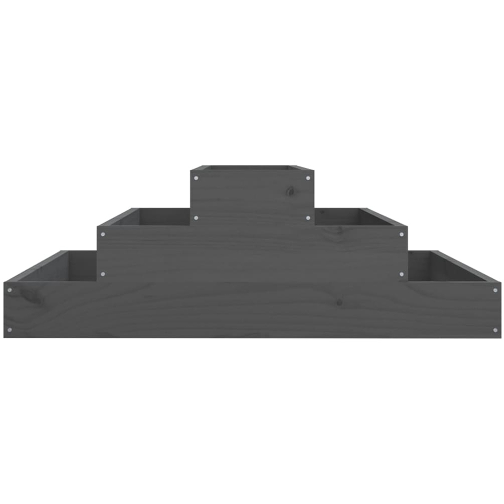 vidaXL 3-Tier Grey Solid Pine Wood Garden Planter 27 x 80 x 80cm Image 4