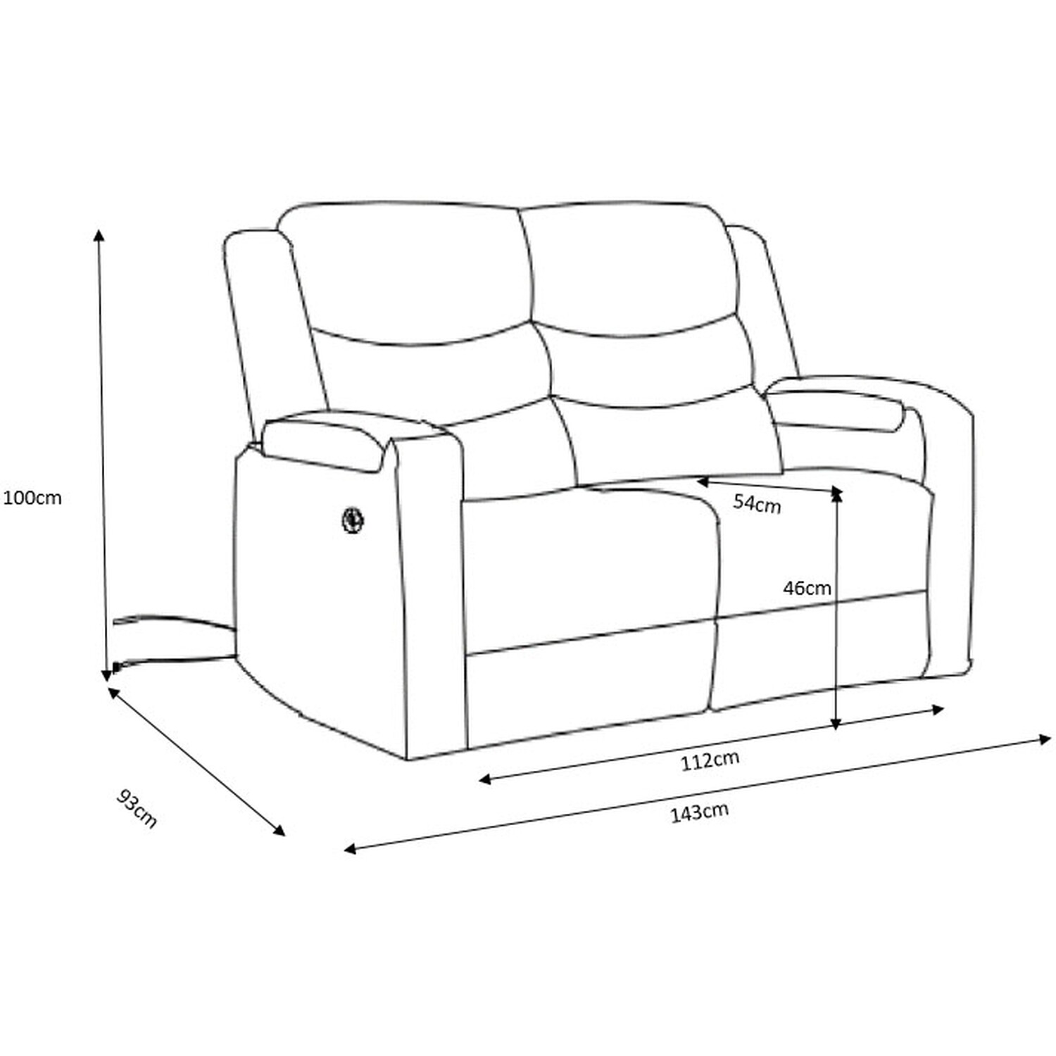 Heritage 2 Seater Ivory Recliner Sofa Image 9