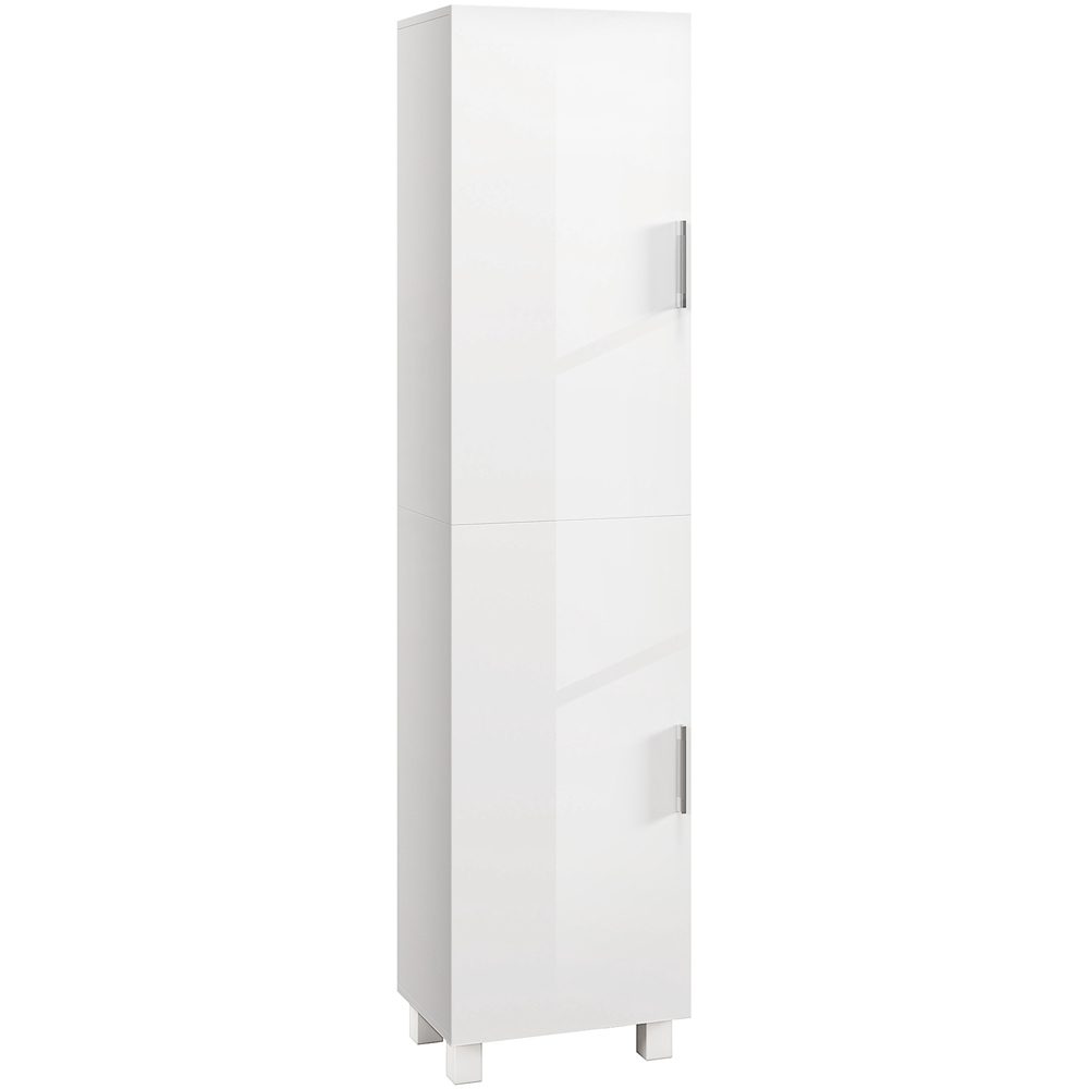 Portland 2 Door White Adjustable Shelves Tall Storage Cabinet Image 2