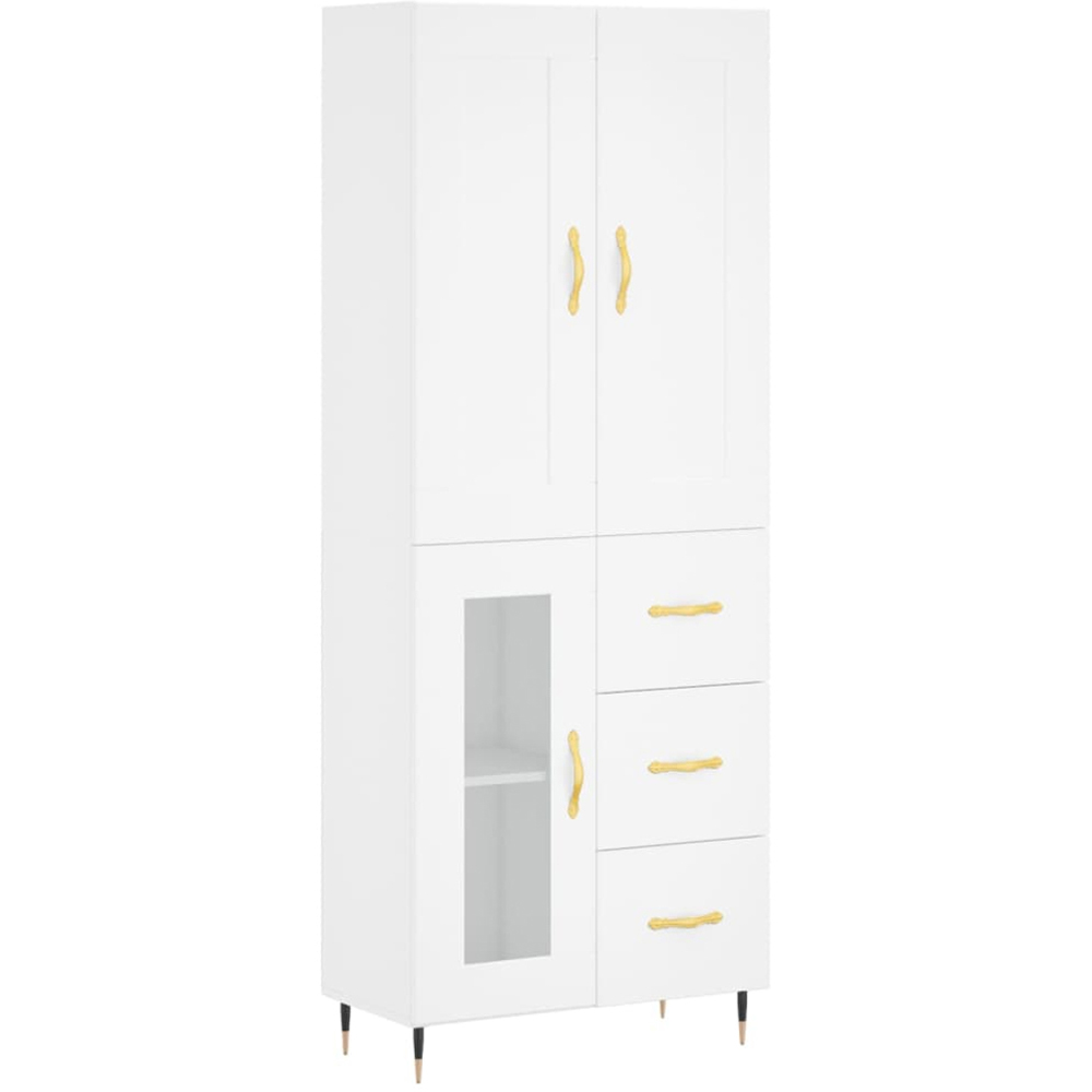 vidaXL 3 Door 3 Drawer White Highboard Image 2