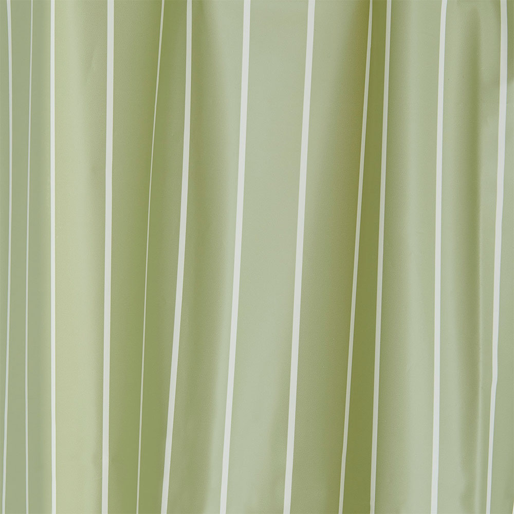 Wilko Sage Green Pin Stripe Shower Curtain 180 x 180cm Image 4
