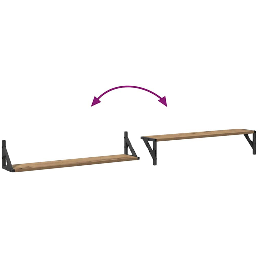 vidaXL 80 x 15cm Artisan Oak Wall Shelf Set of 2 Image 9