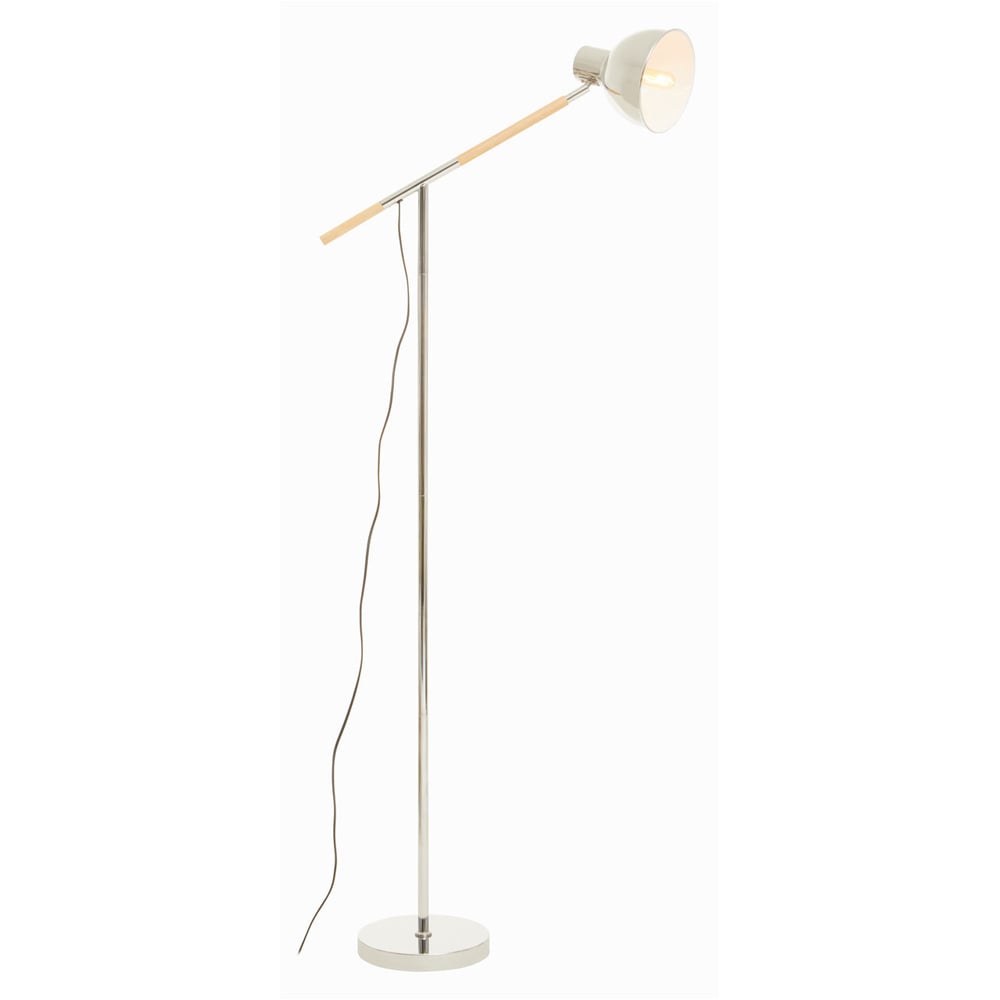 Premier Housewares Chrome Adjustable Floor Lamp Image 2