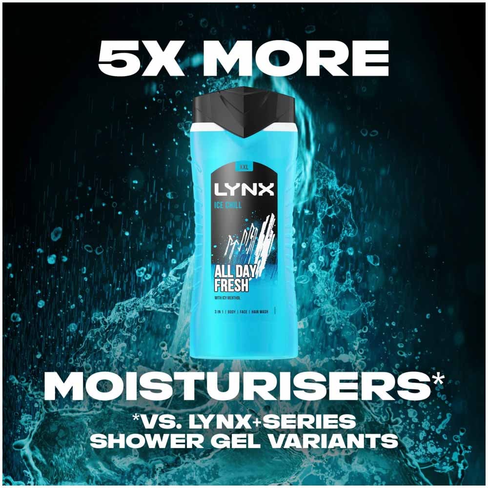 Lynx XXL Ice Chill Shower Gel Case of 6 x 500ml Image 5