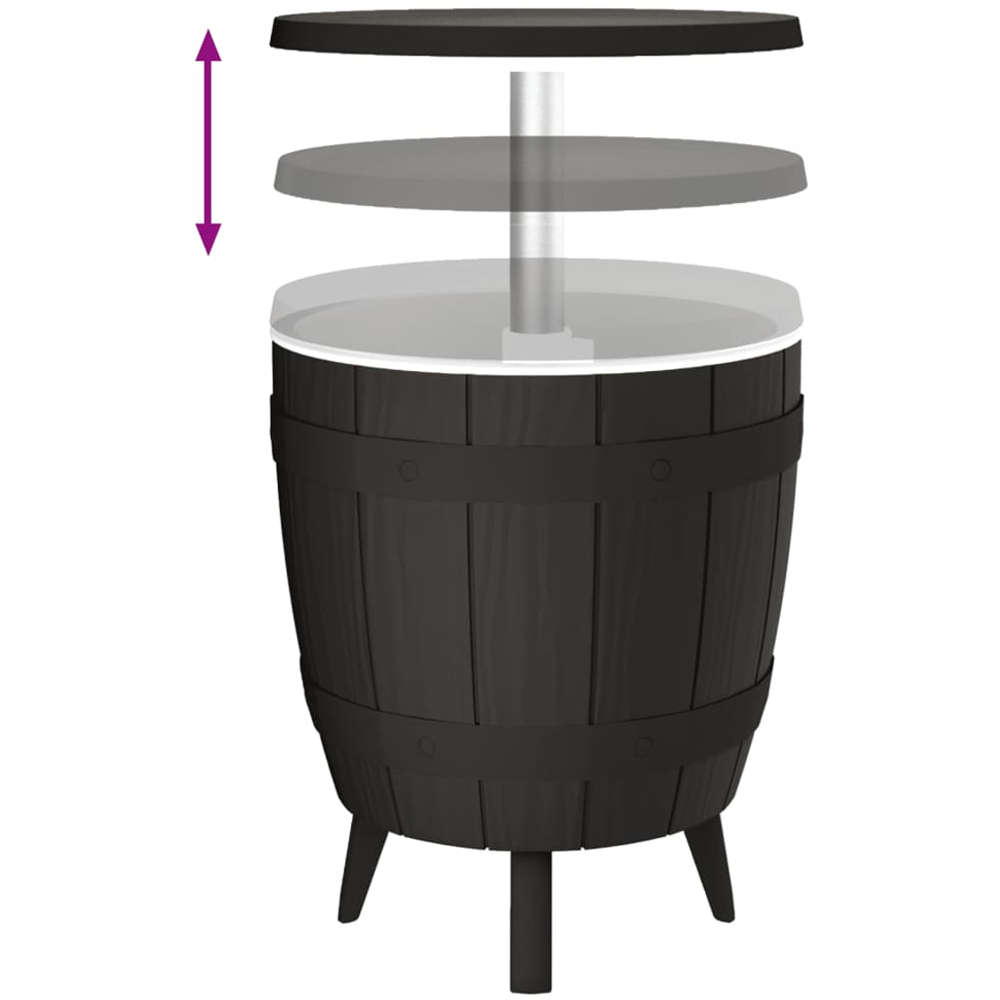 vidaXL Black Rattan Ice Cooler Table Image 4