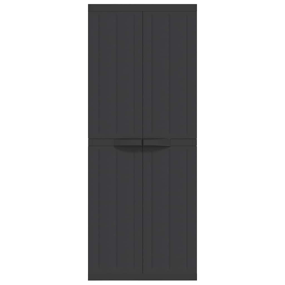 vidaXL 2 Door Black Outdoor Storage Cabinet Image 5