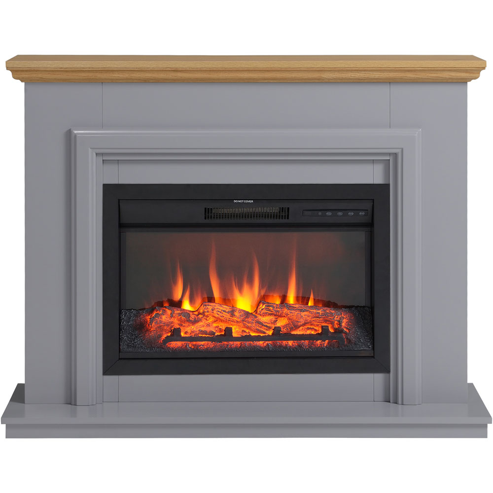 Focal Point Horsham Oak and Grey Electric Fire Suite Image 1