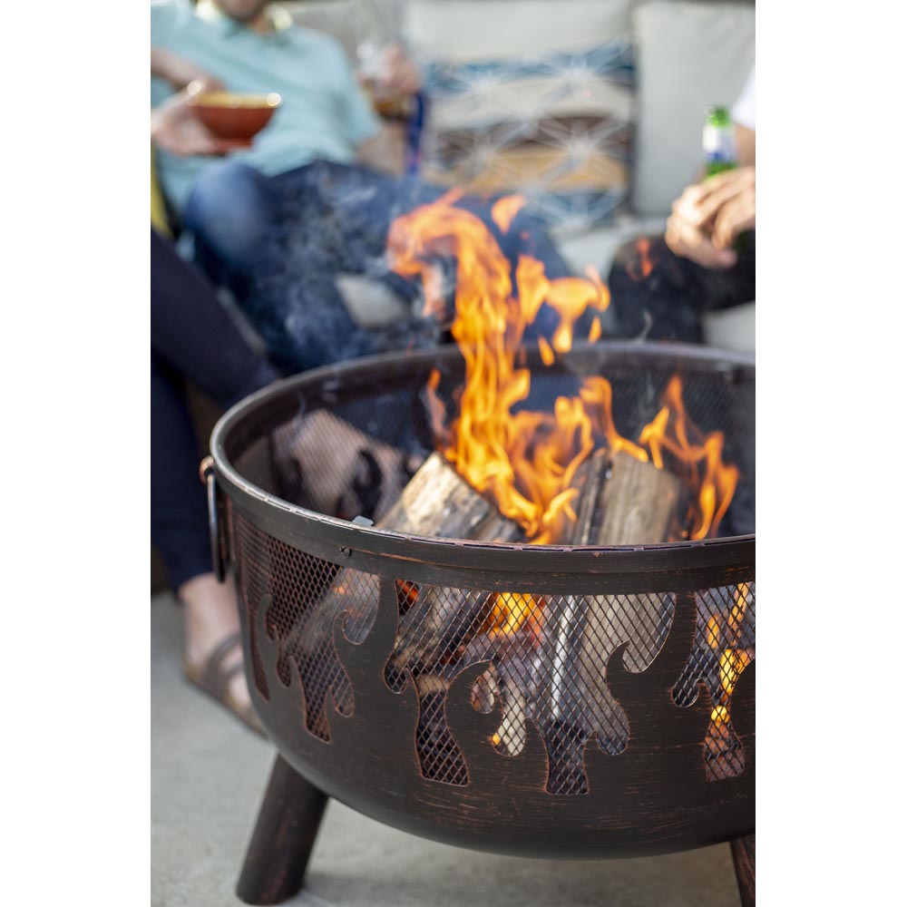 La Hacienda Wildfire Steel Firebowl with Grill Image 2