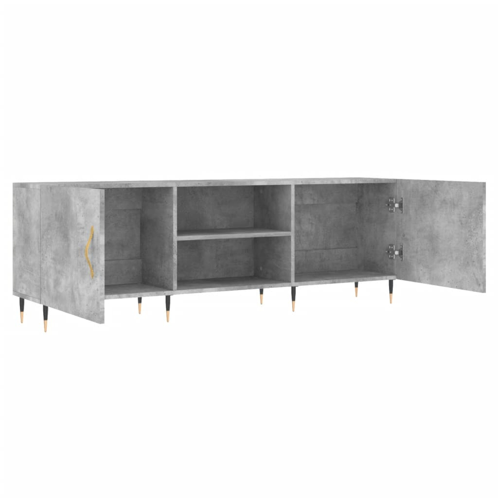 vidaXL 2 Door 2 Shelf Grey TV Cabinet Image 4