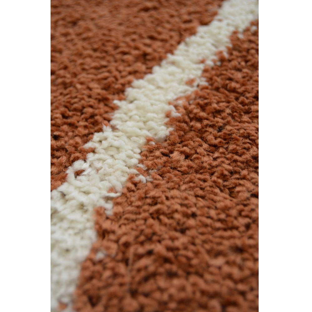 Homemaker Terracotta and Ivory Bubbles Snug Shaggy Rug 160 x 230cm Image 2