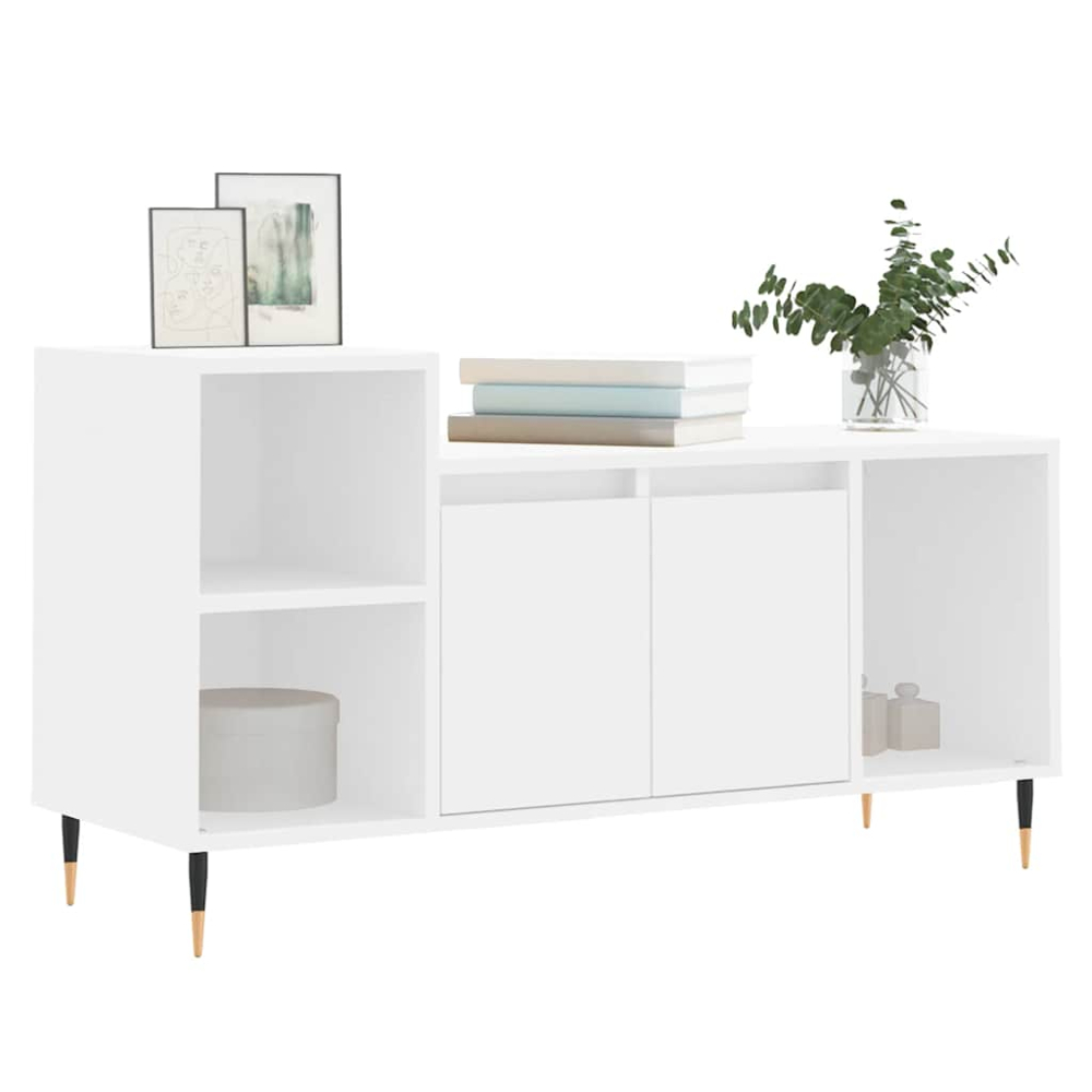 vidaXL 2 Door 3 Shelf White TV Cabinet Image 3