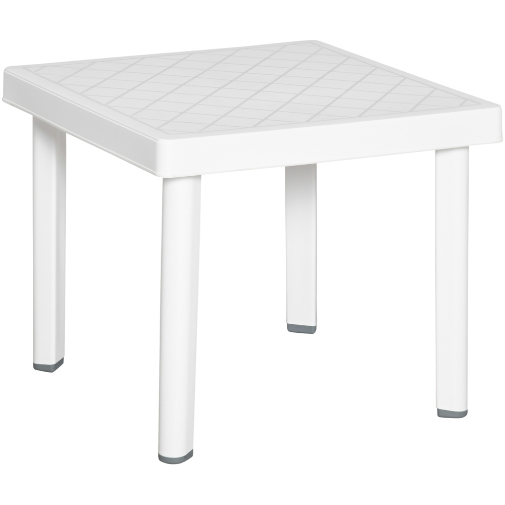 Outsunny White Square Side Table Image 2