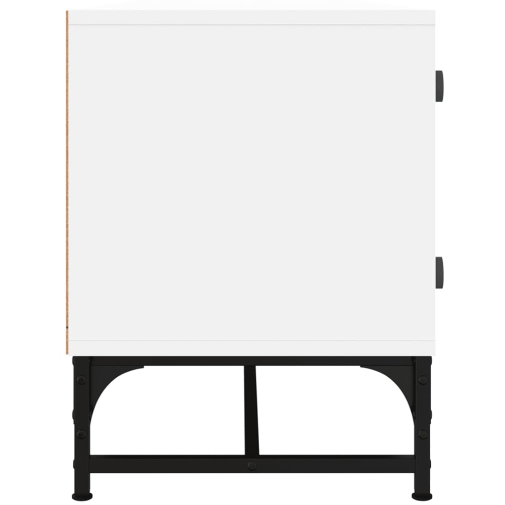 vidaXL 2 Glass Door 2 Shelf White TV Cabinet Image 6