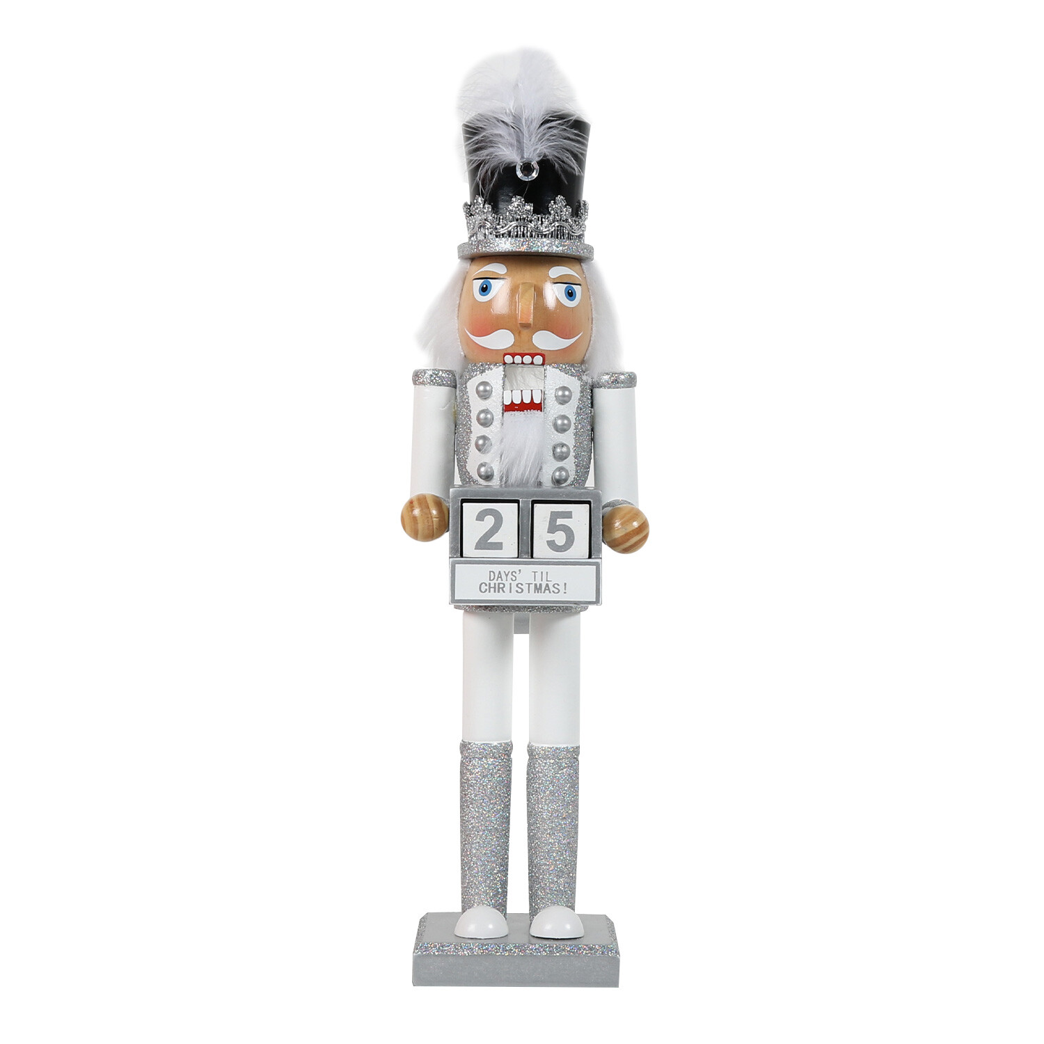 Silver and White Advent Nutcracker Image