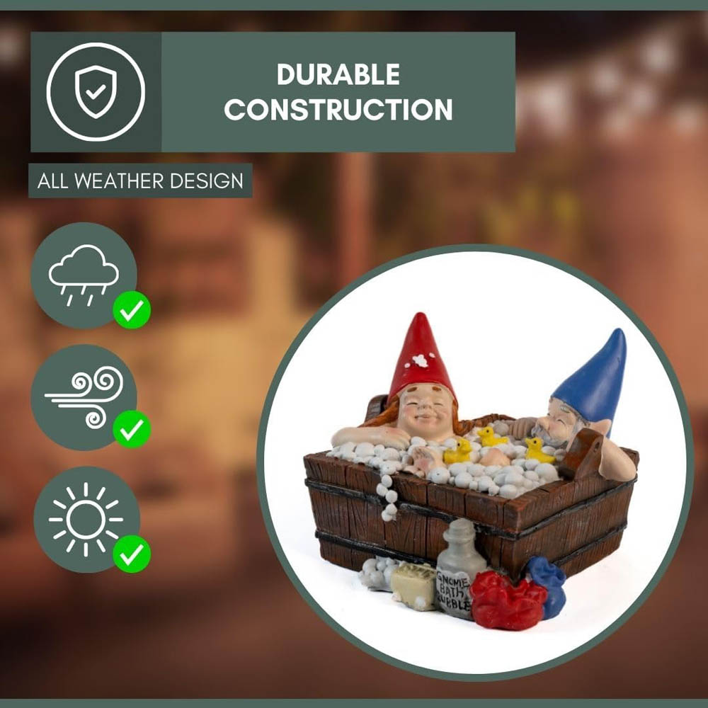 Marco Paul Light Up Solar Gnome Hot Tub Garden Ornament Image 6