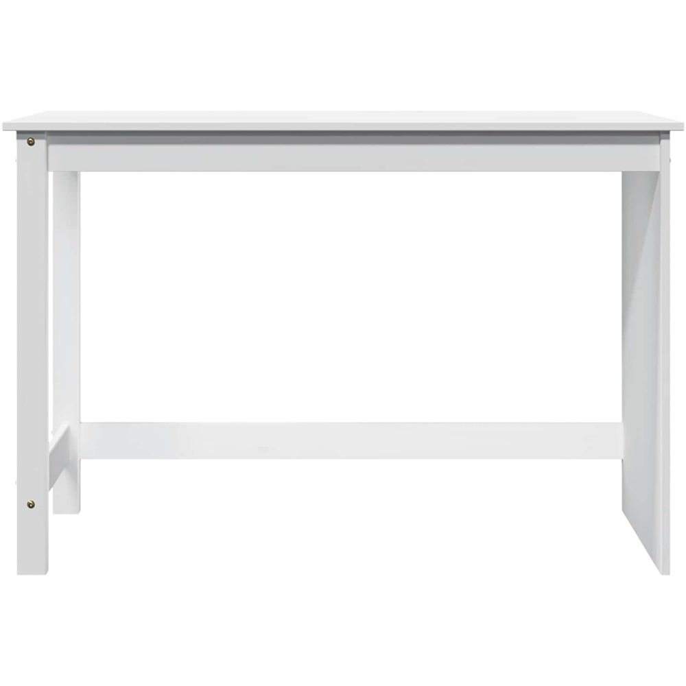 vidaXL Minimalist Compact Pine Wood Desk White Image 3