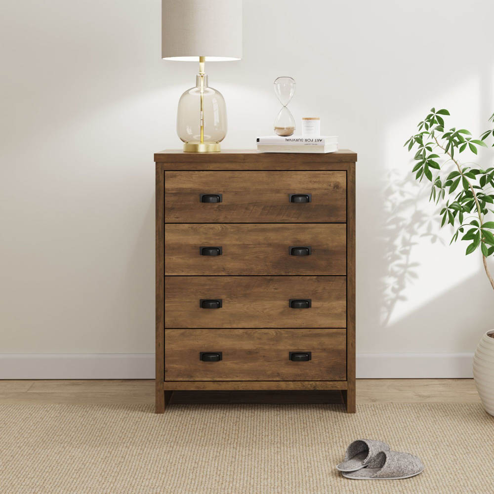 GFW Boston 4 Drawer Knotty Oak Chest of Drawers Image 6