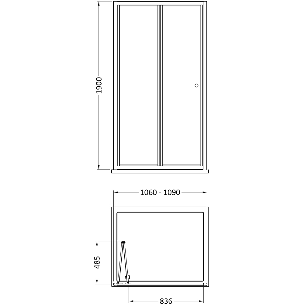 Oem Bi Fold Shower Door 110cm Image 2