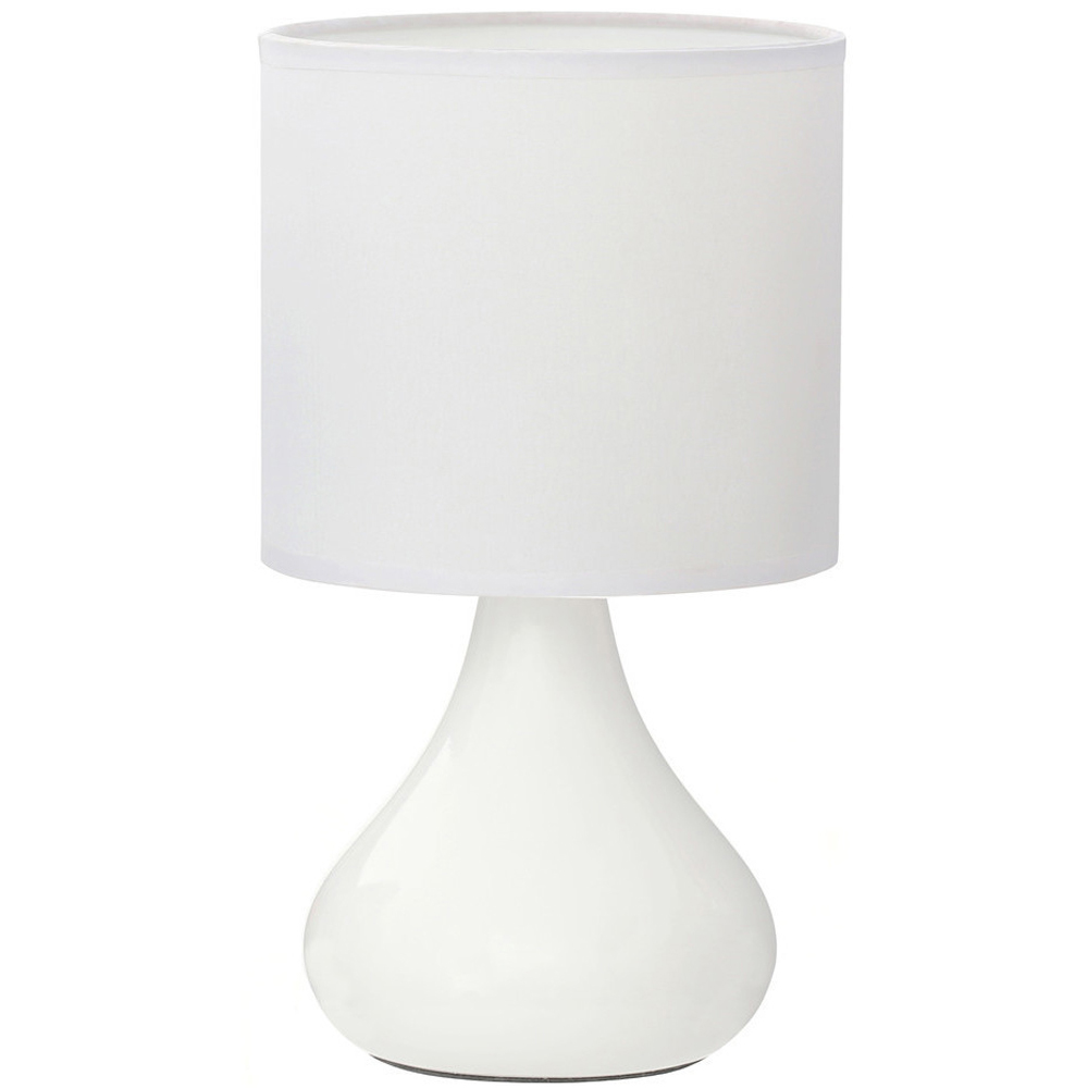 Premier Housewares Bulbus White Ceramic Large Table Lamp Image 1
