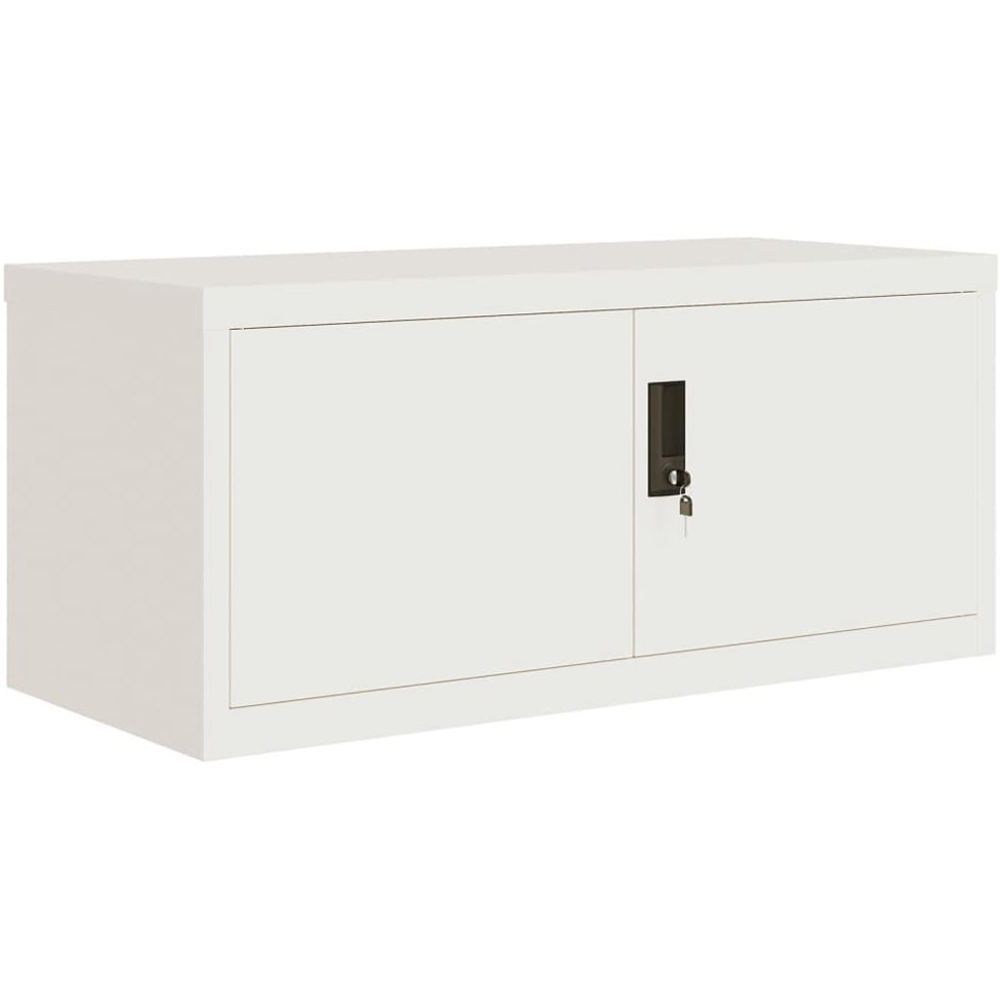 vidaXL 2 Door White Steel Filing Cabinet Set of 2 Image 3