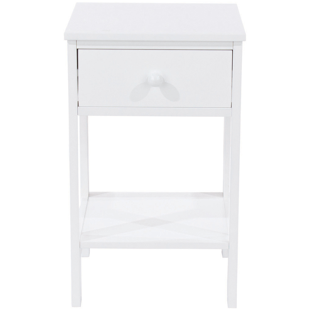 Shaker Single Drawer White Petite Bedside Storage Cabinet Image 4