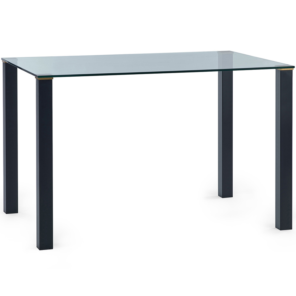 Julian Bowen Piero Glass 4 Seater Rectangular Dining Table Black Image 2