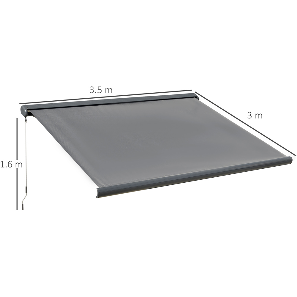 Outsunny 3.5 x 3m Grey Retractable Canopy Cover Image 7