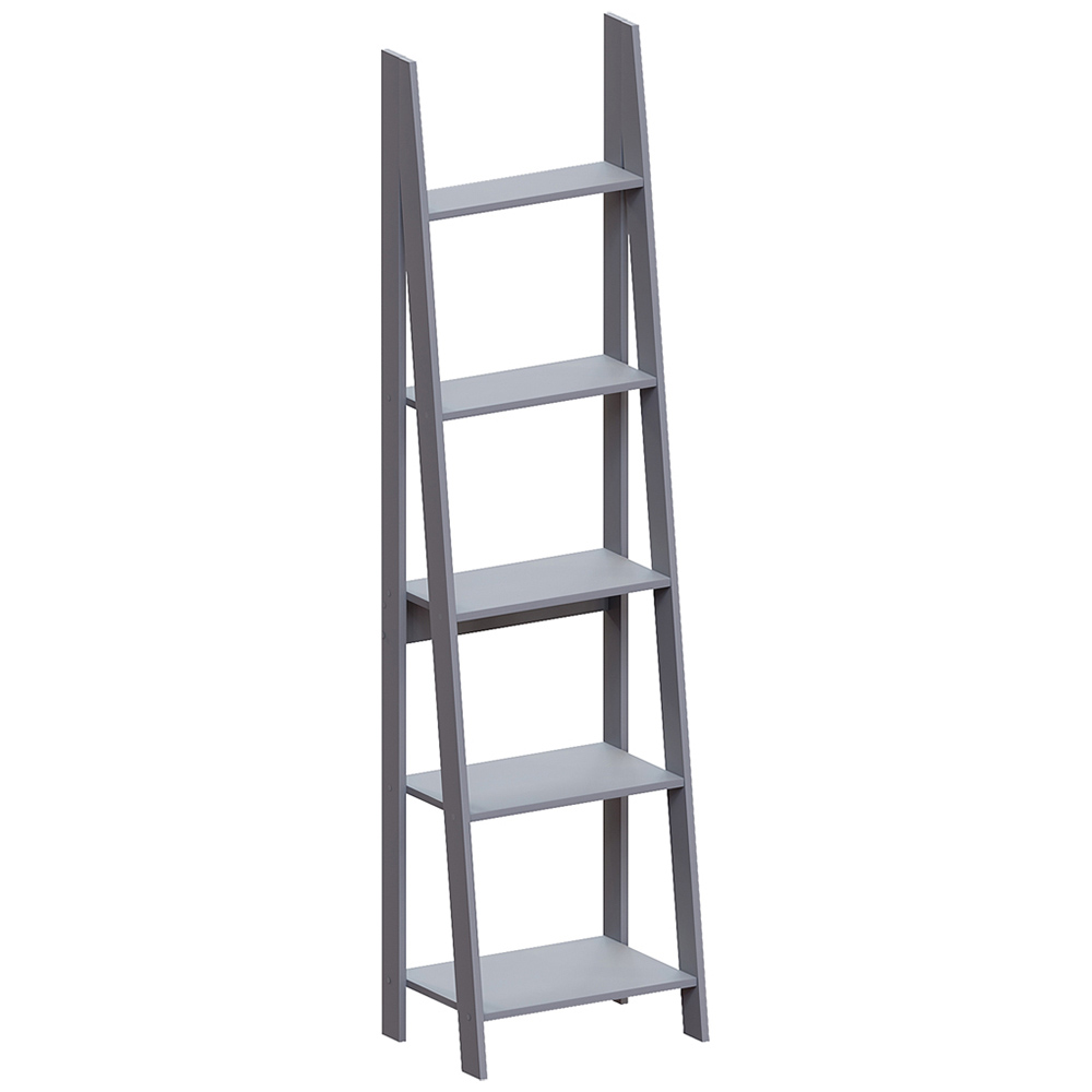 Vida Designs Bristol 5 Shelf Grey Ladder Bookcase Image 2