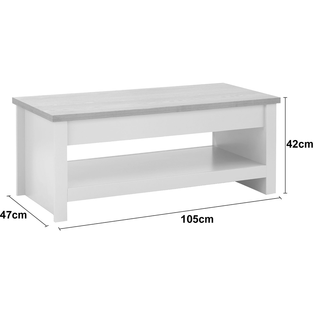 GFW Lancaster Grey Lift Up Coffee Table Image 6