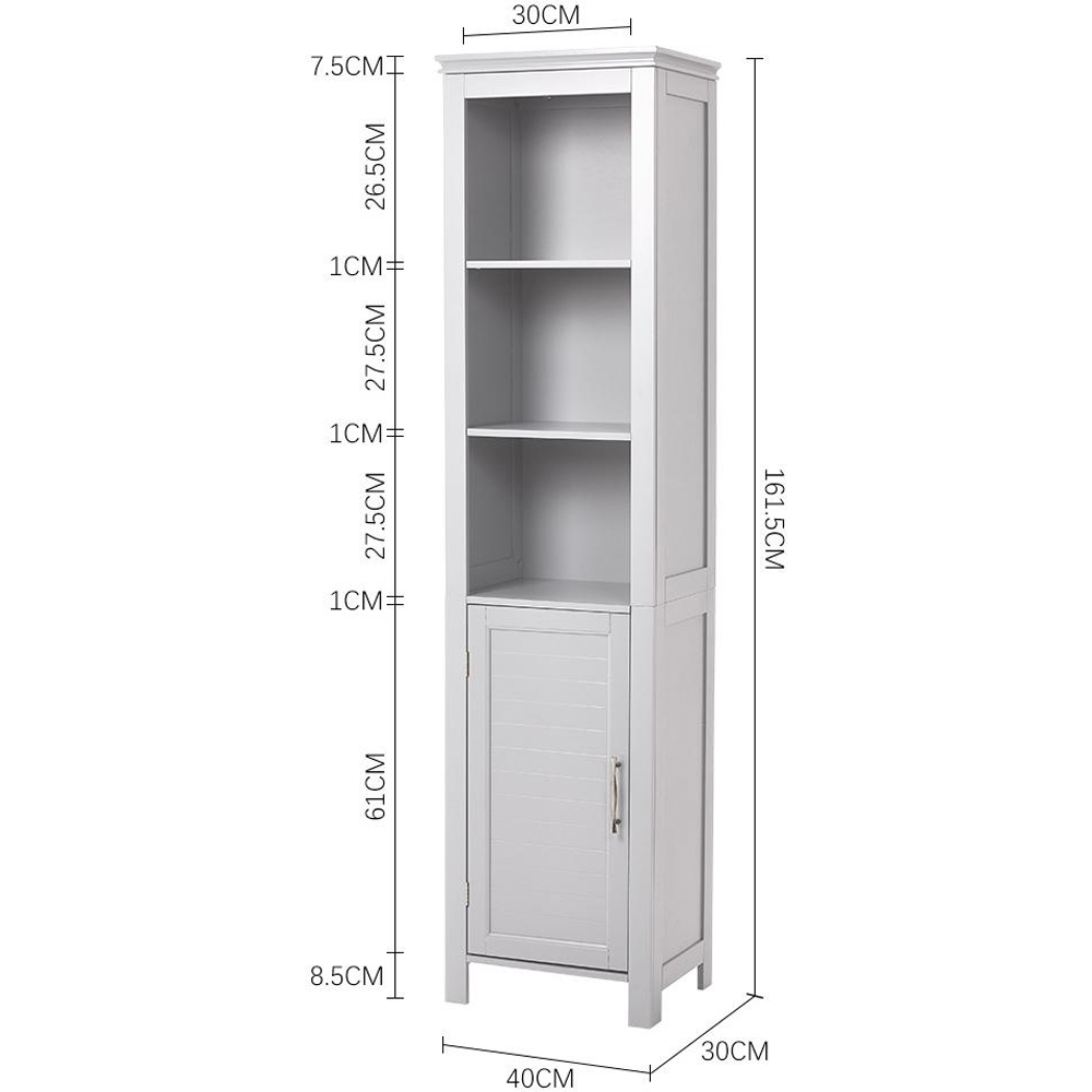 H&O Direct Single Door White Freestanding Bathroom Cabinet Image 6
