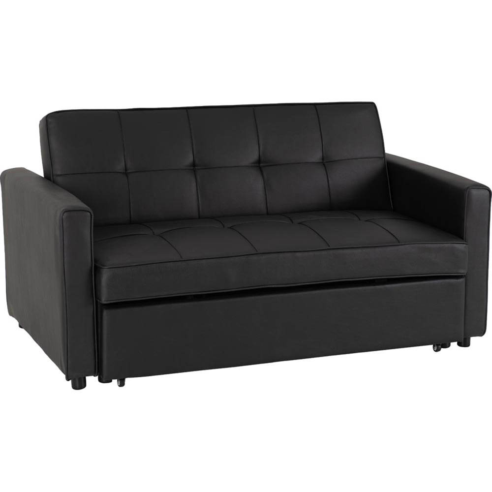 Seconique Astoria Double Sleeper Black PU Sofa Bed Image 2