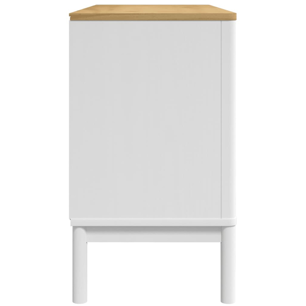 vidaXL 3 Door 3 Drawer White Solid Pine Wooden Sideboard Image 6