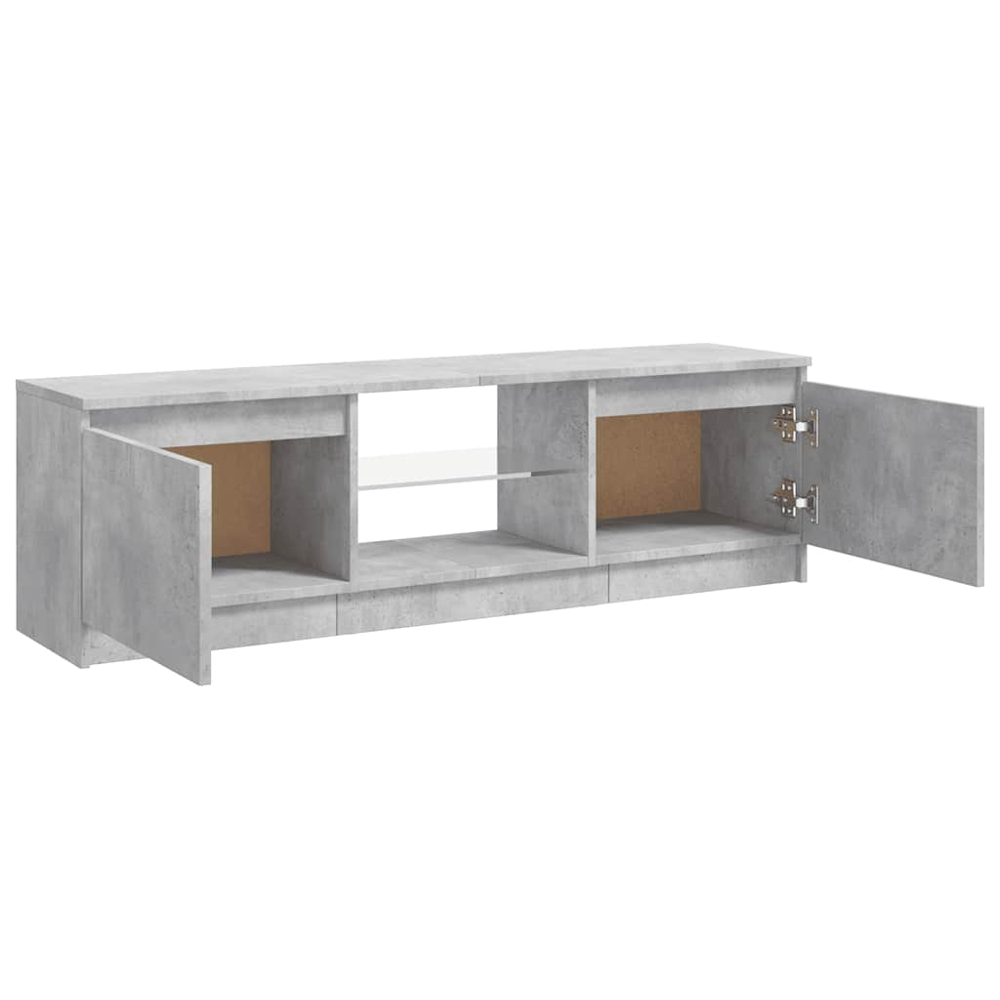 vidaXL 2 Door 2 Shelf Concrete Grey TV Cabinet with LED Lights Image 4