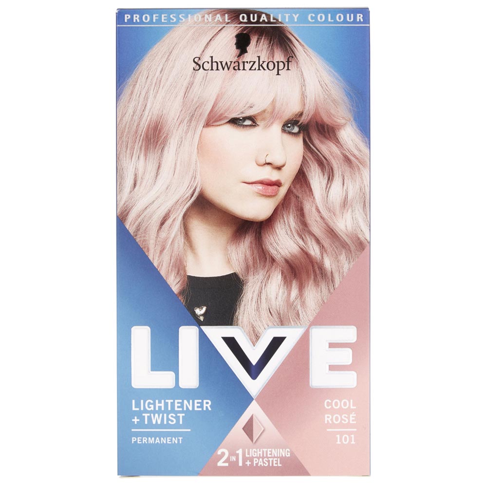 Schwarzkopf LIVE Lightener + Twist Cool Rose 101 Permanent Hair Dye Image 1