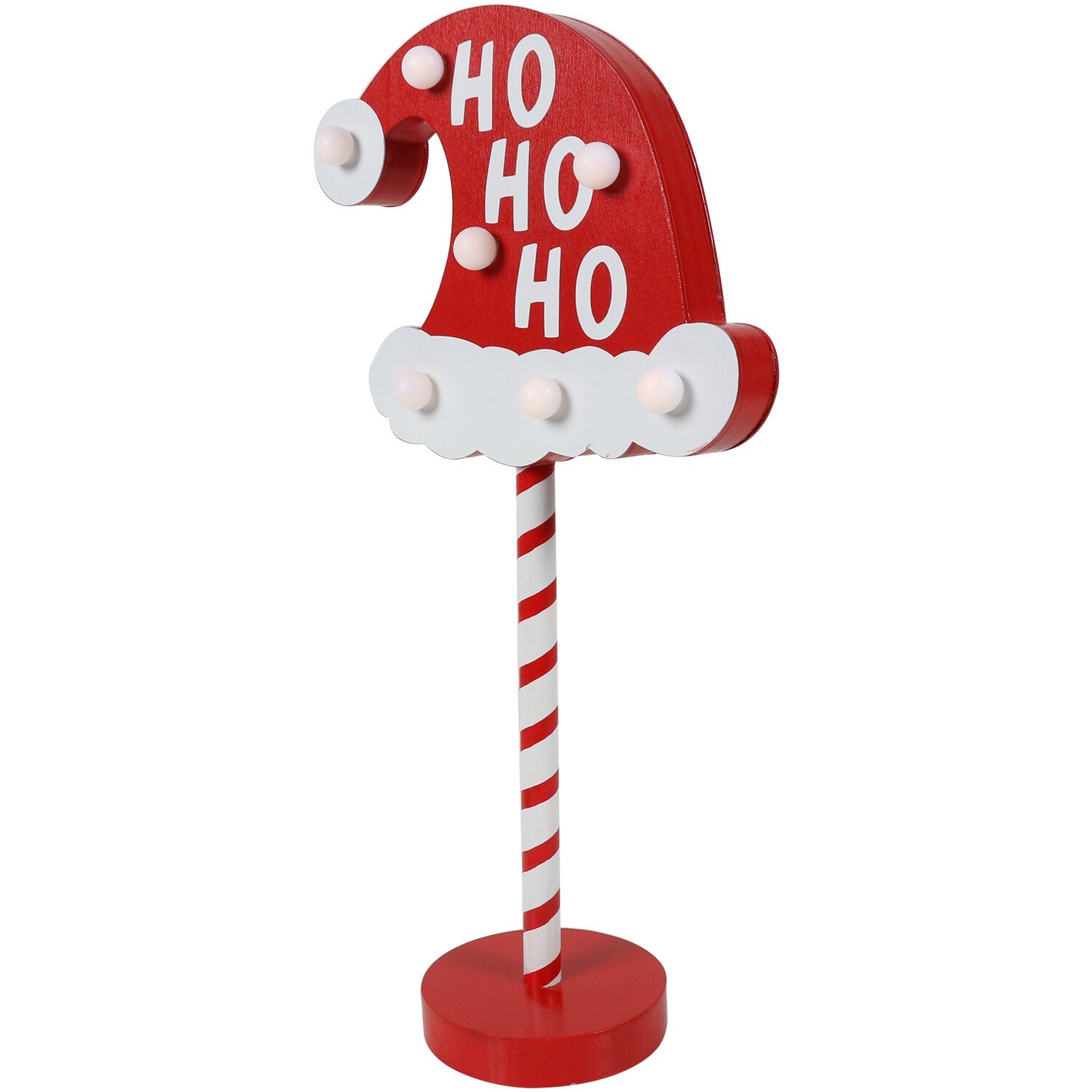 Santa Stop Here/Ho Ho Ho LED Signs - Red Image 3