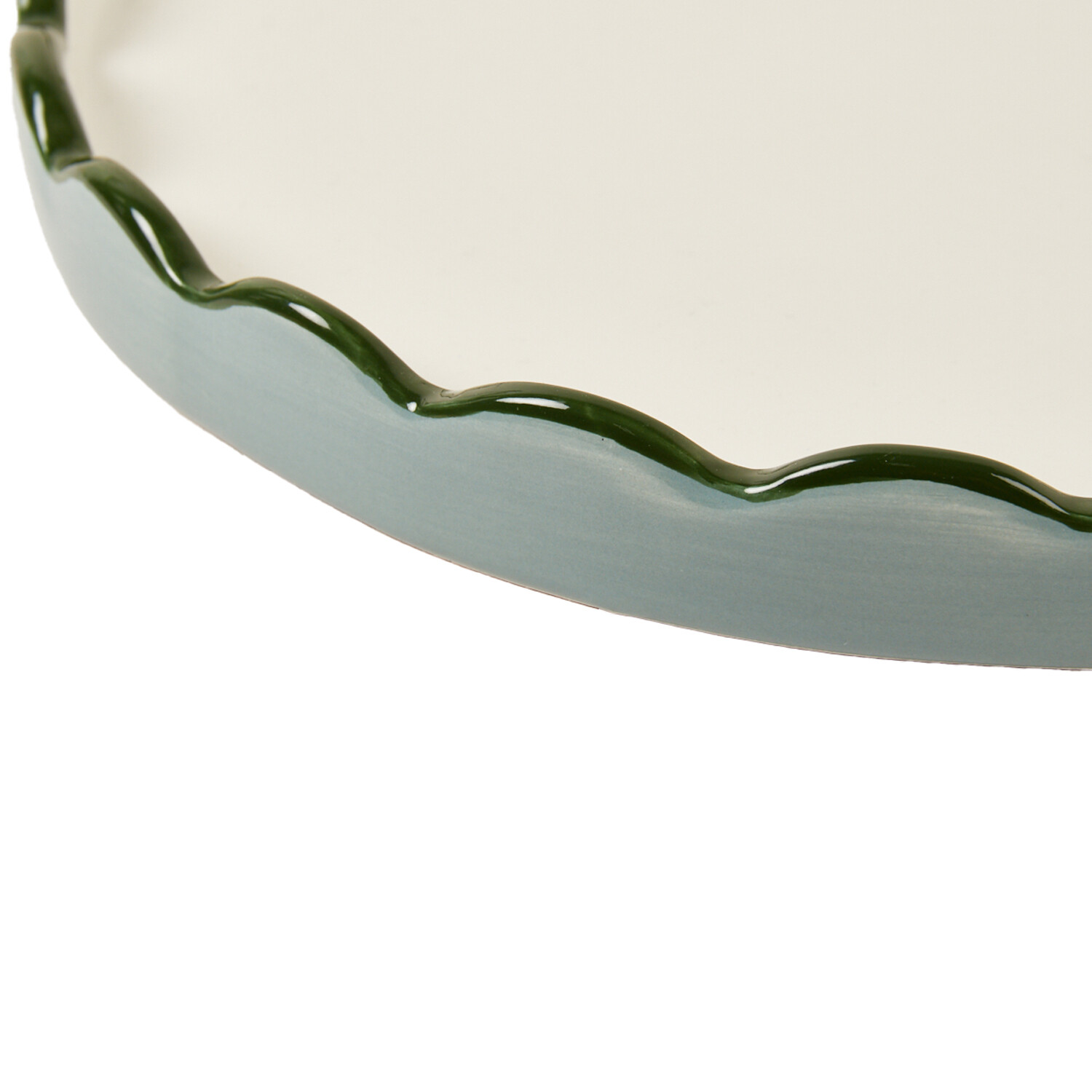 Scalloped Edge Ceramic Tray - Blue Image 2