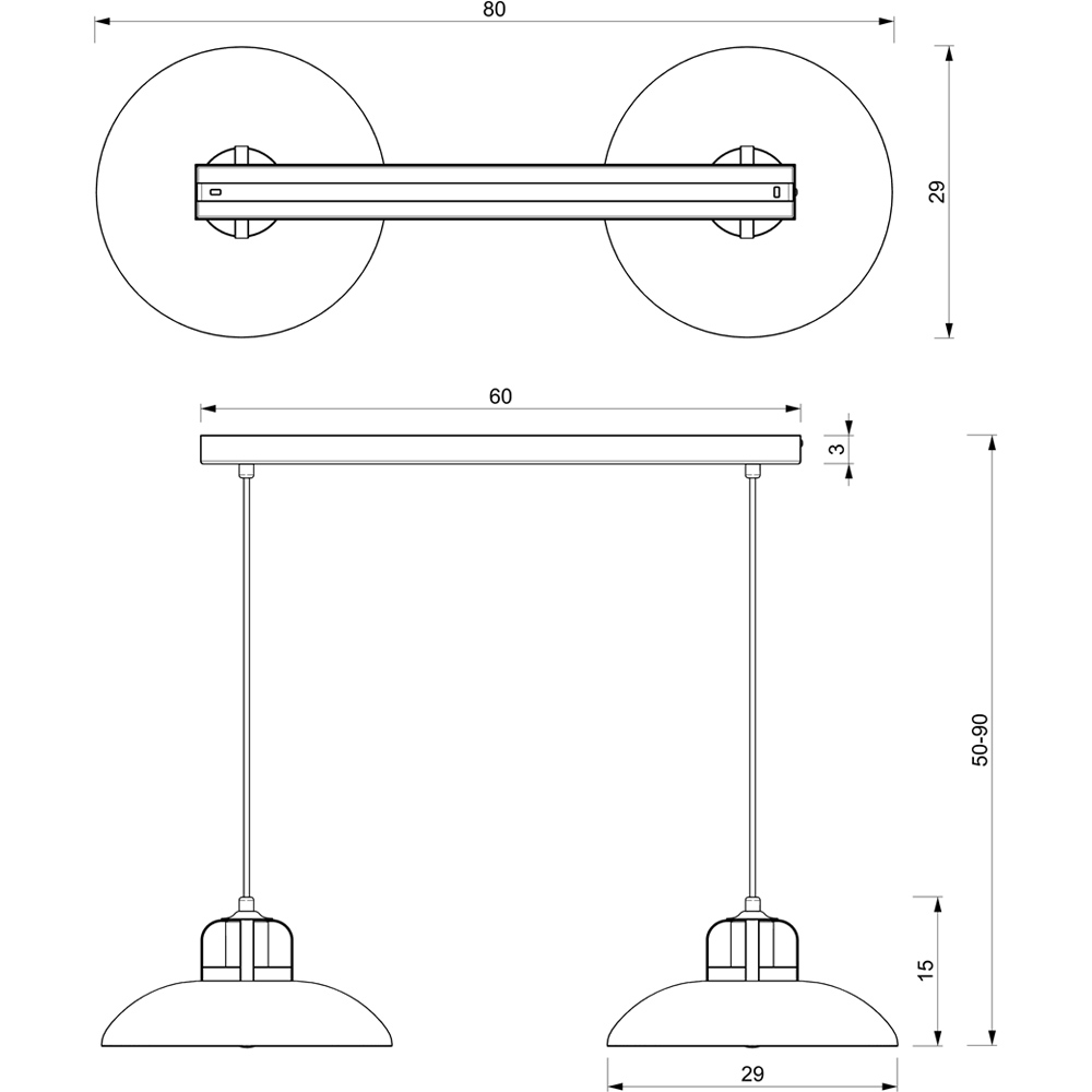 Milagro Felix Green 2 Pendant Lamp 230V Image 4